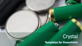  Presentation with power energy - Cool new theme with charging pile - recycling energy power environment backdrop and a  colored foreground