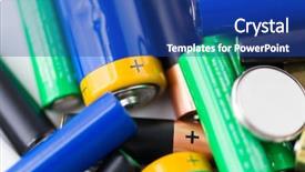  Presentation with energy power - Presentation theme having charging pile - recycling energy power environment background and a  colored foreground