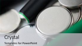  Presentation with batteries - Colorful slide deck enhanced with charging pile - recycling energy power environment backdrop and a  colored foreground