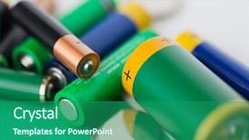  Presentation with power energy - Presentation design consisting of charging pile - recycling energy power environment background and a  colored foreground