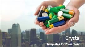  Presentation with power energy - Beautiful slides featuring charging pile - recycling energy power environment backdrop and a dark gray colored foreground