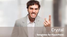  Presentation with angry - PPT layouts consisting of charging point - angry man pointing his finger background and a gray colored foreground