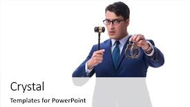  Presentation with judge gavel or law hammer - Colorful PPT layouts enhanced with charging point - lawyer law student backdrop and a  colored foreground