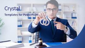  Presentation with judge - PPT layouts featuring charging point - young lawyer judge sitting background and a  colored foreground