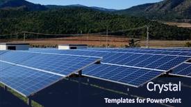  Presentation with solar power plant - Beautiful presentation design featuring charging station - solar power plant - clean backdrop and a ocean colored foreground