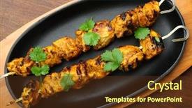  Presentation with indian food - Presentation theme having chargrilled indian chicken tikka kebabs background and a tawny brown colored foreground