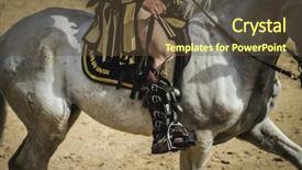  Presentation with roman army - PPT layouts having chariot race in a roman background and a tawny brown colored foreground