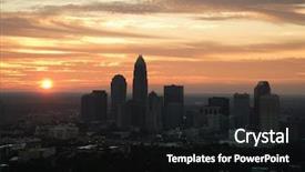  Presentation with city of chicago aerial view - Amazing slide set having chariottes - aerial view of sunset behind backdrop and a  colored foreground