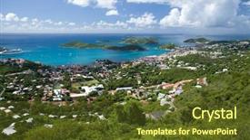  Presentation with island - Amazing theme having chariottes - aerial view of the island backdrop and a tawny brown colored foreground