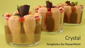  Presentation with biscuit - PPT layouts featuring chariottes - charlotte chocolate mousse and biscuit background and a  colored foreground