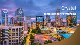  Presentation with north carolina - Cool new presentation theme with chariottes - charlotte north carolina usa skyline backdrop and a teal colored foreground