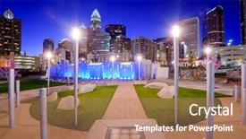  Presentation with north gate shenandoah park - PPT theme with chariottes - charlotte north carolina usa uptown background and a coral colored foreground