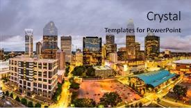  Presentation with columbus ohio usa skyline - Cool new PPT theme with chariottes - charlotte north carolina usa uptown backdrop and a light blue colored foreground
