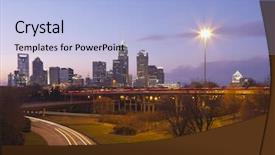  Presentation with dusk - Beautiful slide deck featuring chariottes - city of charlotte nc backdrop and a light blue colored foreground