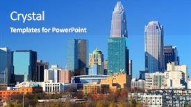  Presentation with north carolina - Colorful slide deck enhanced with chariottes - skyline of uptown charlotte north backdrop and a teal colored foreground