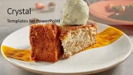  Presentation with apple pear - Audience pleasing PPT theme consisting of chariottes - yummy charlotte dessert with ice backdrop and a mint green colored foreground