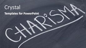  Presentation with chalk - Beautiful slides featuring charisma word in white chalk handwriting on blackboard backdrop and a dark gray colored foreground