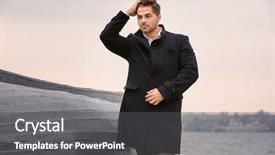  Presentation with geotechnical engineering soil boring boat - Beautiful PPT layouts featuring charismatic - young handsome man near boat backdrop and a dark gray colored foreground