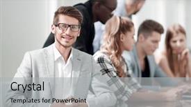  Presentation with architects - Cool new theme with charismatic architects looking at plans backdrop and a light gray colored foreground