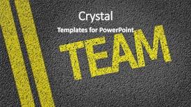  Presentation with team leader - Audience pleasing PPT theme consisting of charismatic leader - team written on the road backdrop and a  colored foreground