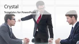  Presentation with points - Slide deck with charismatic person - angry boss points an incompetent background and a white colored foreground