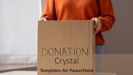  Presentation with charity - Presentation design having charity-and-volunteering-concept-young background and a coral colored foreground