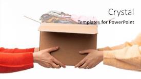  Presentation with donation - PPT layouts featuring charity-donation-and-volunteering-concept background and a white colored foreground