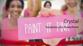  Presentation with breast cancer awareness - Slide set featuring charity event - composite image for breast cancer background and a lemonade colored foreground