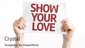  Presentation with love and care - Slide deck consisting of charity event - show your love card isolated background and a sky blue colored foreground