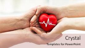  Presentation with man woman - Audience pleasing PPT layouts consisting of charity health care donation backdrop and a coral colored foreground