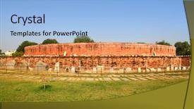  Presentation with andhra pradesh - Amazing presentation theme having charity india - historic buddha monument in amaravati backdrop and a light blue colored foreground