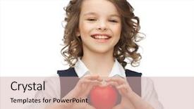  Presentation with charity kids - Beautiful presentation design featuring charity kids - picture of beautiful girl backdrop and a  colored foreground