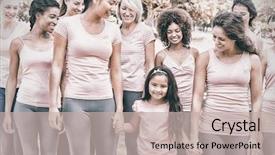  Presentation with campaign - Presentation theme having charity walk - group of women with girl background and a  colored foreground