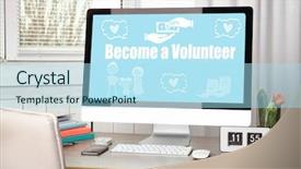  Presentation with workplace accident hospital - Audience pleasing PPT layouts consisting of charity website - workplace with computer and text backdrop and a  colored foreground