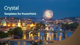 Presentation with prague - Cool new slide deck with charles bridge - prague after sunset with fireworks backdrop and a ocean colored foreground