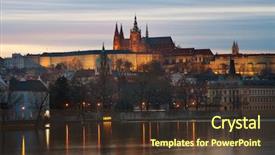  Presentation with czech republic - Slides enhanced with charles bridge - prague castle view background and a tawny brown colored foreground