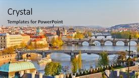  Presentation with arizona sunset view - Audience pleasing PPT layouts consisting of charles bridge - view on prague at sunset backdrop and a light blue colored foreground