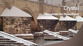  Presentation with flood - Amazing PPT theme having charles bridge and flood barriers backdrop and a  colored foreground