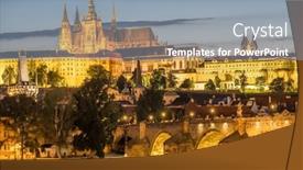  Presentation with czech republic - PPT theme consisting of charles-bridge-and-the-prague background and a light blue colored foreground