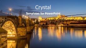  Presentation with prague - PPT theme with charles-bridge-and-the-prague background and a ocean colored foreground