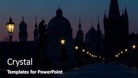  Presentation with prague - Theme consisting of charles-bridge-at-sunrise-prague background and a  colored foreground