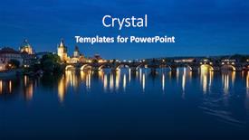  Presentation with prague - Amazing presentation design having charles-bridge-in-sunset-time backdrop and a ocean colored foreground