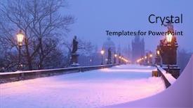  Presentation with jacques charles - Theme having charles bridge in winter prague background and a light blue colored foreground
