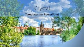  Presentation with prague - Amazing presentation theme having charles-bridge-prague-czech-republic backdrop and a light blue colored foreground