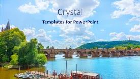  Presentation with prague - Colorful slide set enhanced with charles-bridge-prague-czech-republic backdrop and a sky blue colored foreground