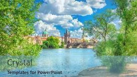  Presentation with czech republic - Audience pleasing presentation design consisting of charles-bridge-prague-czech-republic backdrop and a light blue colored foreground