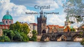  Presentation with prague - PPT layouts with charles-bridge-prague-czech-republic background and a light blue colored foreground