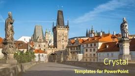  Presentation with republic day - Slides consisting of charles-bridge-with-historic-statues background and a violet colored foreground