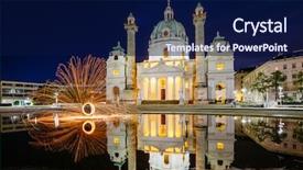  Presentation with world fire - Slide deck having location place karlsplatz in vienna background and a navy blue colored foreground