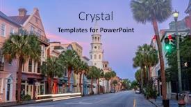  Presentation with charleston - Slide deck having charleston-south-carolina-usa-cityscape background and a light blue colored foreground